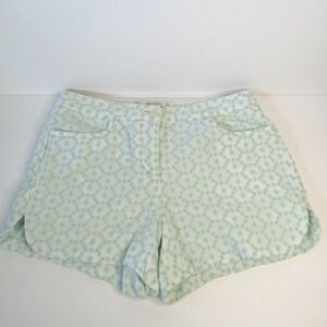 Lauren Conrad Sz 2 womens Lined Embroidered Shorts White light Mint Green flower